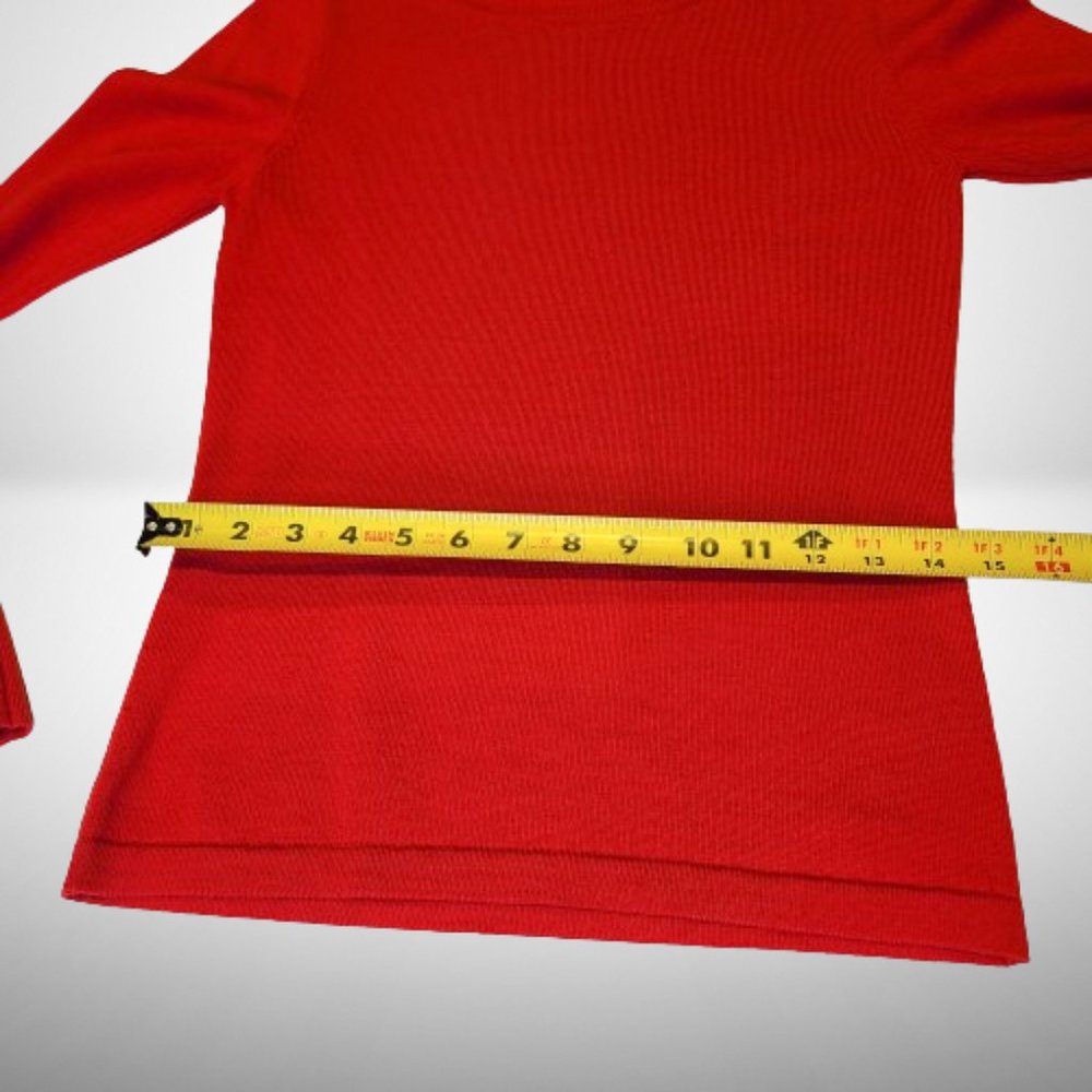 VALENTINO GARAVANI STUNNING BRIGHT RED SWEATER WITH BELL PLEATED SLEEVES - Picture 13 of 16